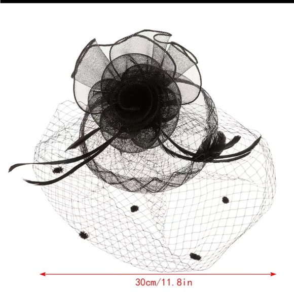 💕Fascinator Birdcage Feather Flower Mesh Wedding tea party Veil. White - Picture 7 of 8